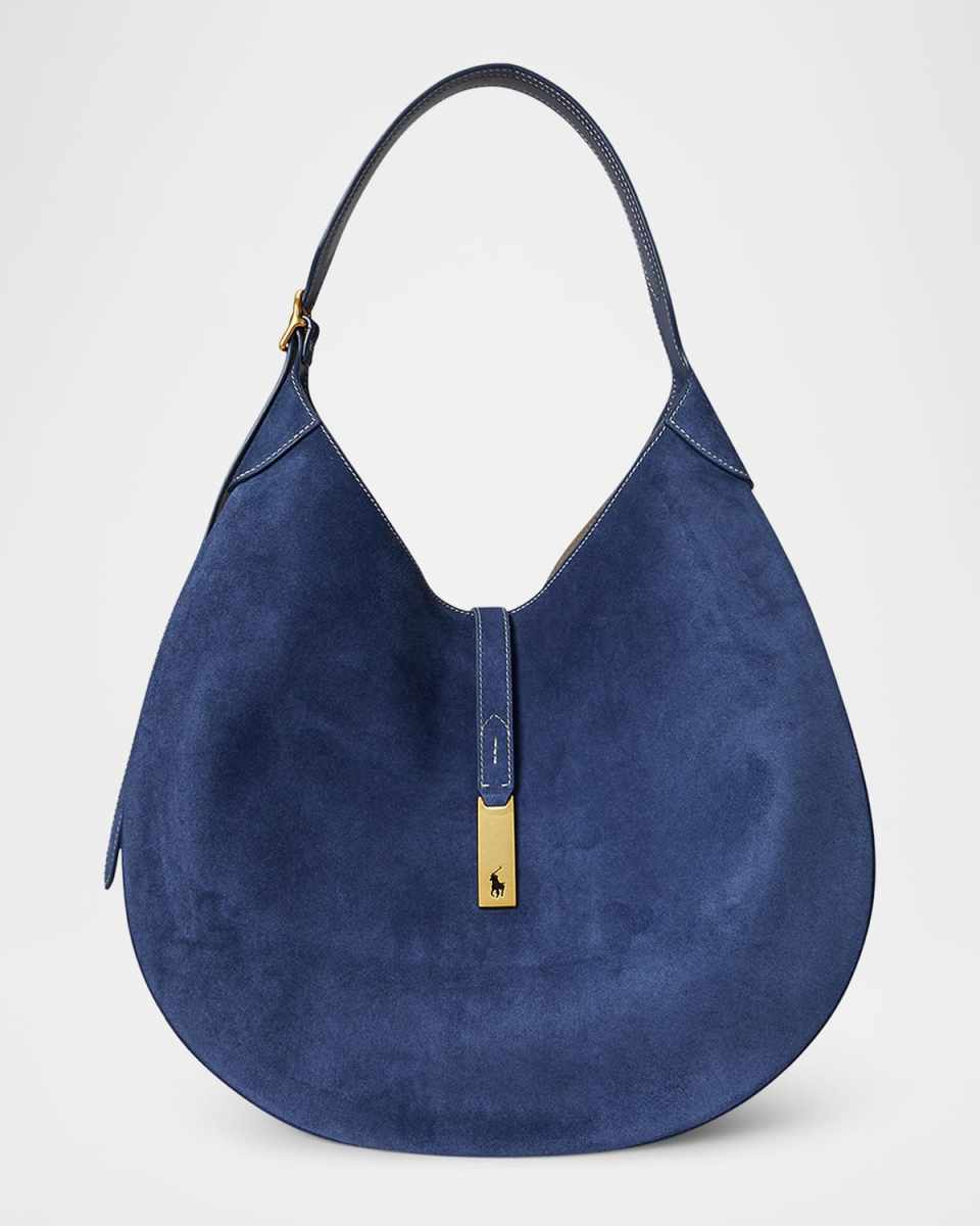 Polo ID Suede Medium Shoulder Bag